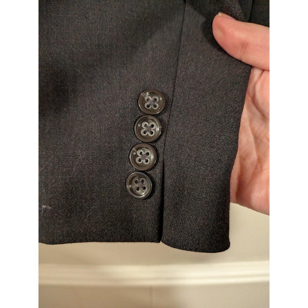 Banana Republic Pant Suit Womens 4/2 Black Wool Blend Made in Italy Stretch - Picture 5 of 11